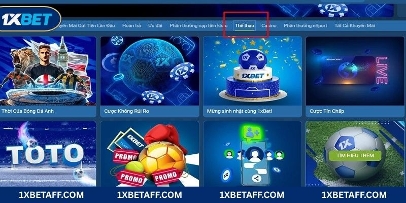 Khuyến mãi trò chơi Thể thao 1XBET cực lớn