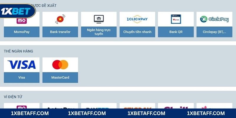Thành viên nhà cái nên nạp rút tiền 1XBET đúng nhu cầu